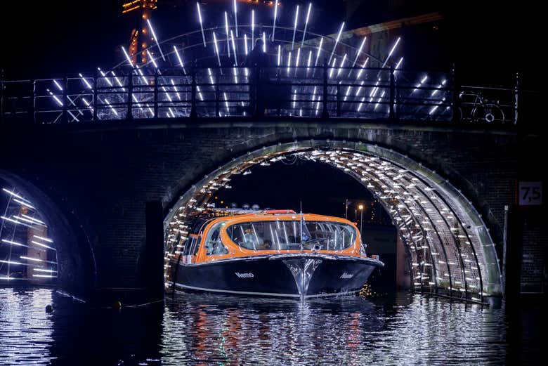 Canali di Amsterdam di sera