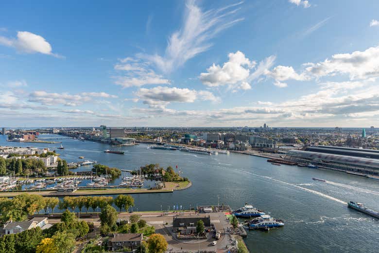 Vista aerea del porto di Amsterdam